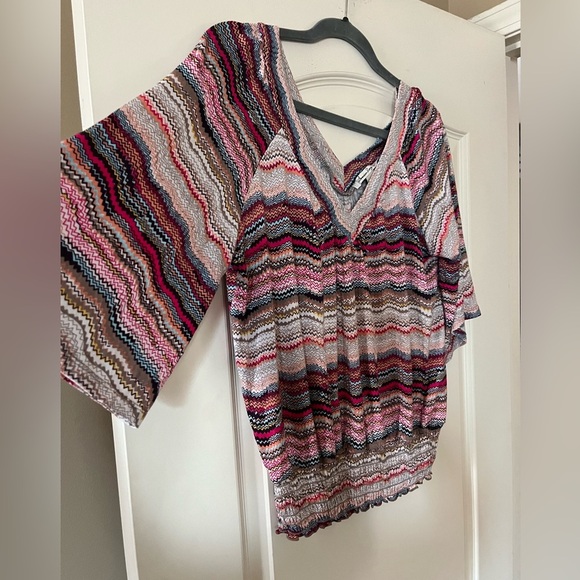 American Rag Rayon Multicolor Striped Women's Blouse Size Medium - Picture 7 of 15